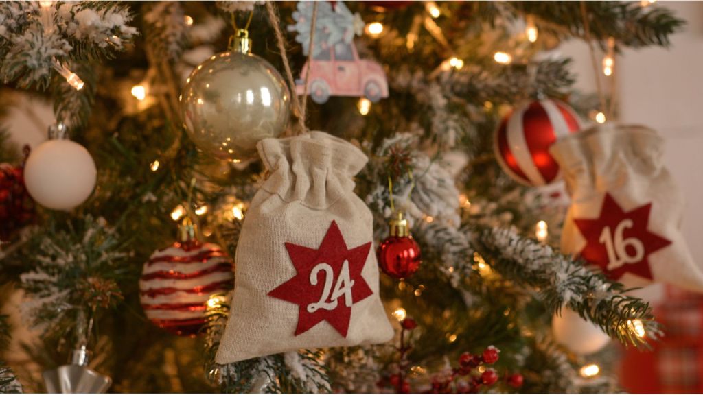 A Christmassy advent calendar. Image relates to a post mentioning advent calendars for loved ones