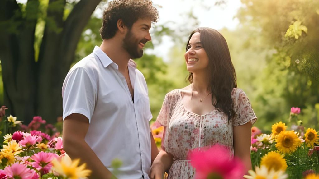 AI generated image of yuong neighbbours talking in a garden