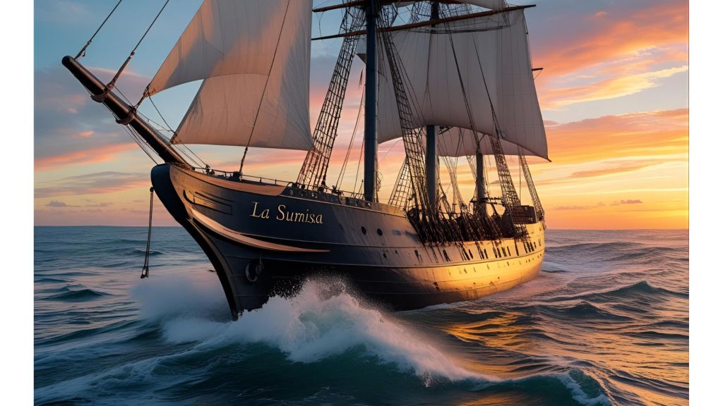 Tallship "La Sumisa" AI generated iamge. 